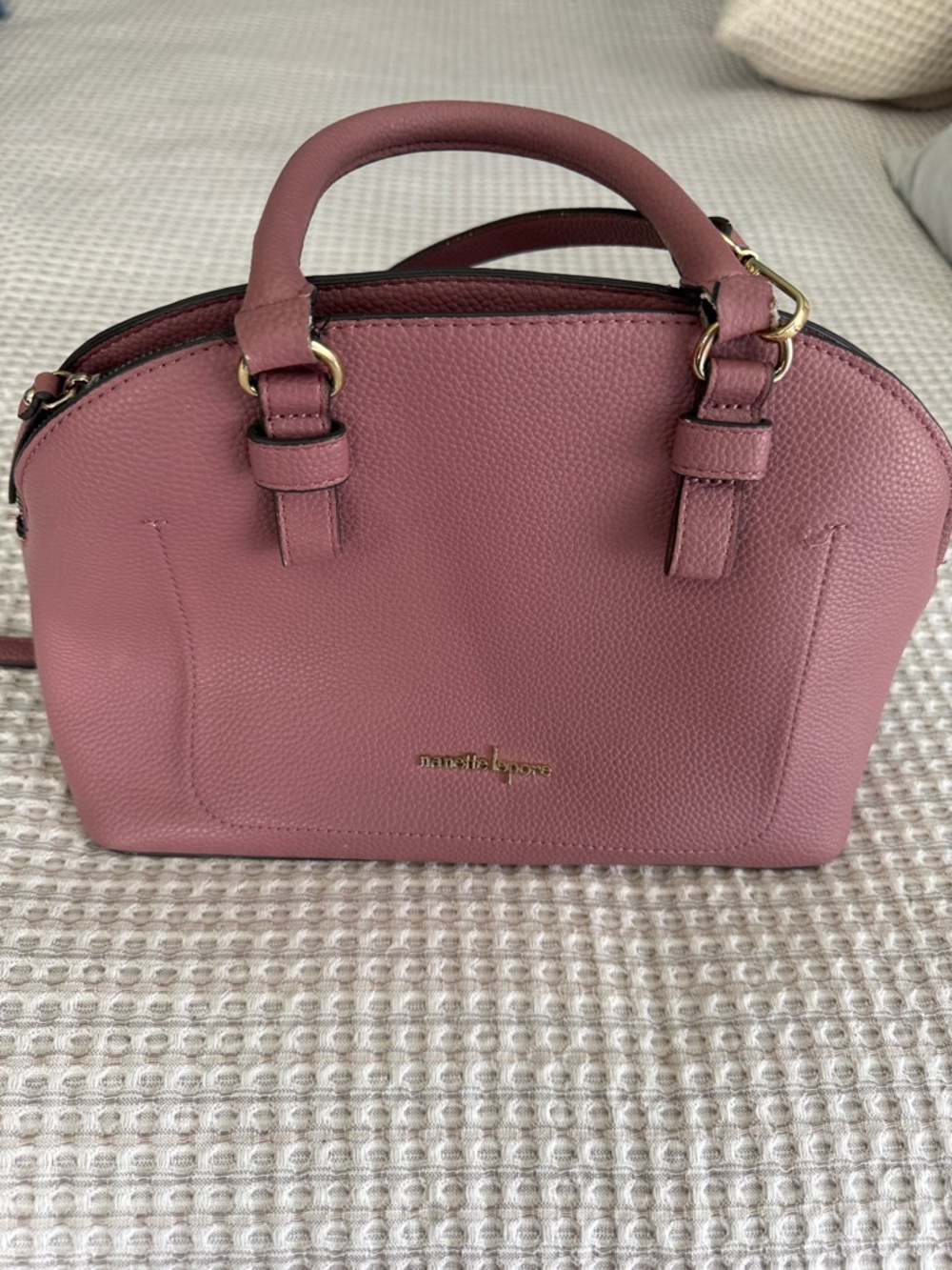 Nanette Lepore Mauve Pink Pebbled Leather Satchel